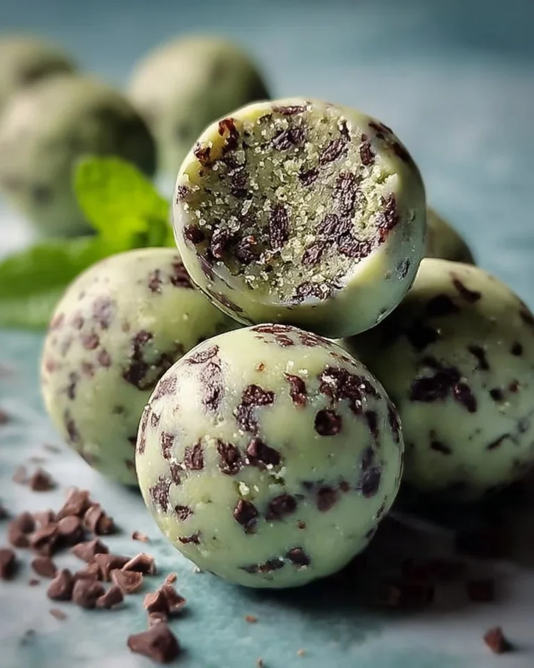Healthy Mint Chocolate Chip Protein Balls snack recipe