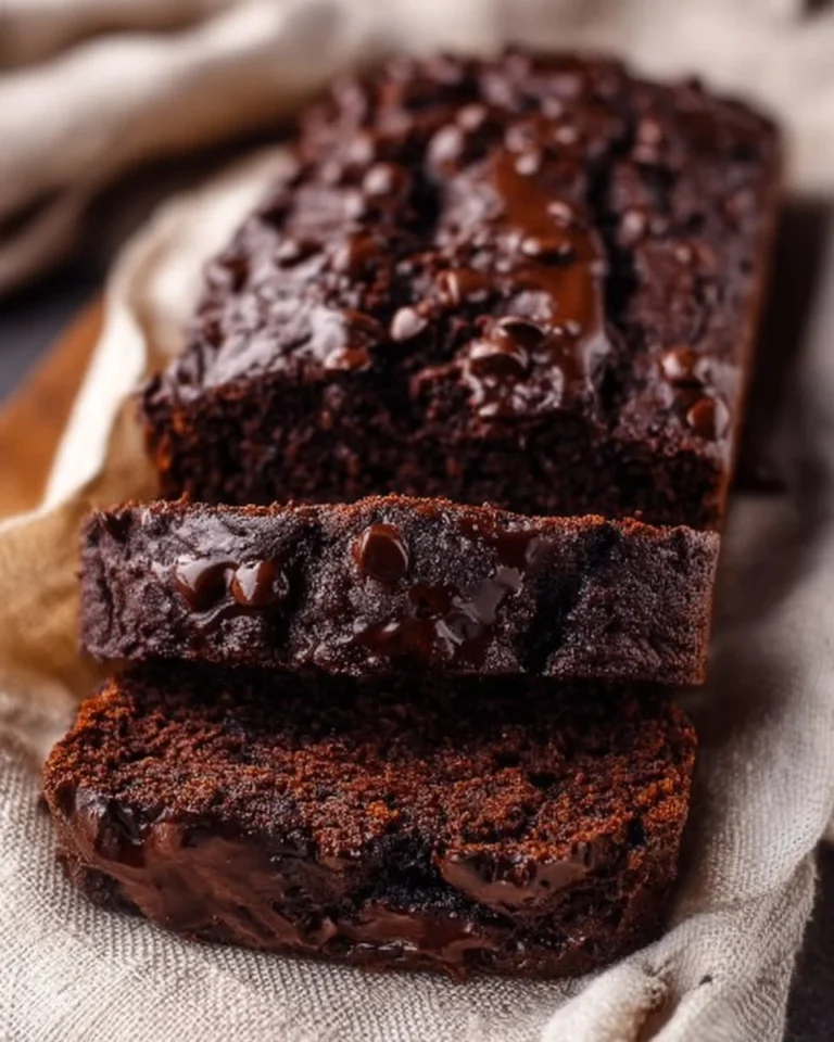 Protein-packed chocolate banana bread sliced and ready to enjoy