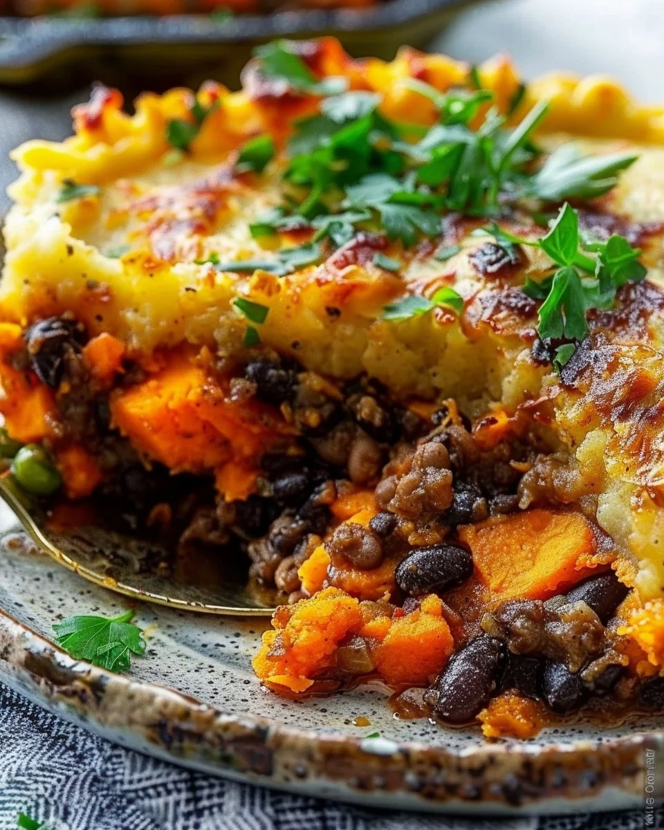 Black Bean & Sweet Potato Shepherd’s Pie