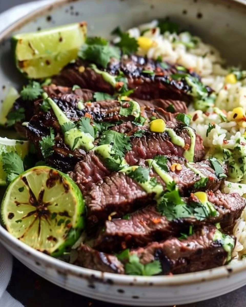 Cilantro Lime Steak and Rice Bowls