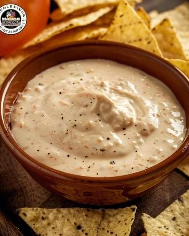 Cottage Cheese Queso Dip served with tortilla chips