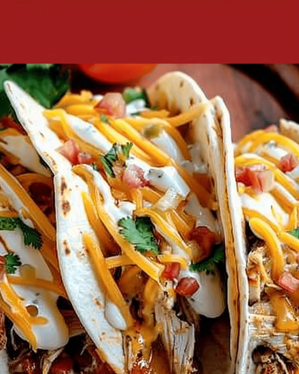 Creamy Cheddar Ranch Chicken Tacos