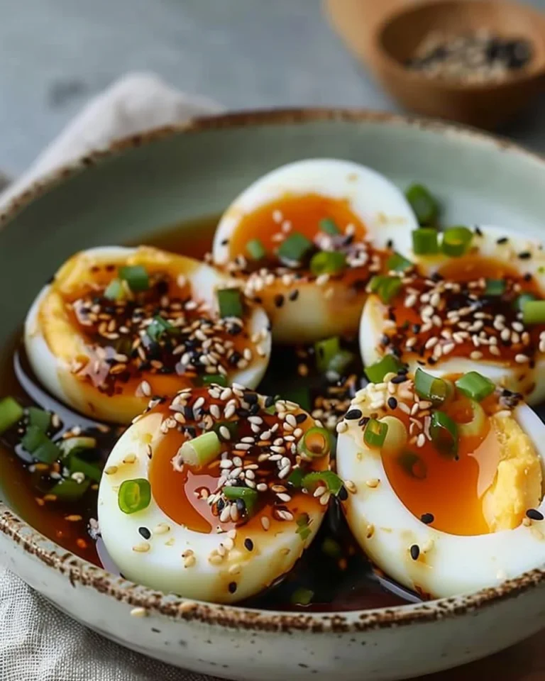 Delicious Korean soy marinated eggs showcasing umami flavor
