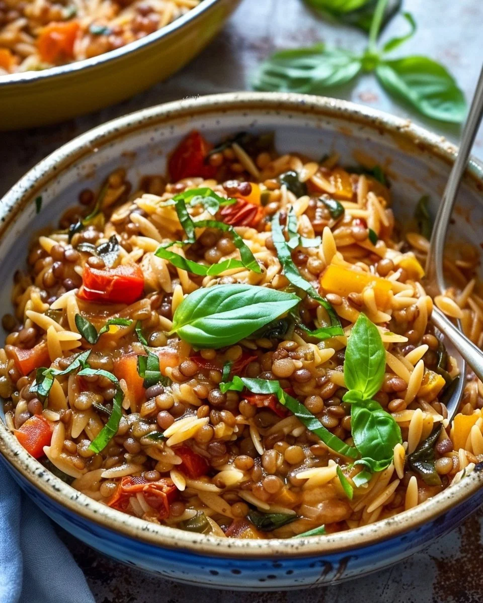Mediterranean Lentil and Orzo (30-Minute One-Pot Dinner)