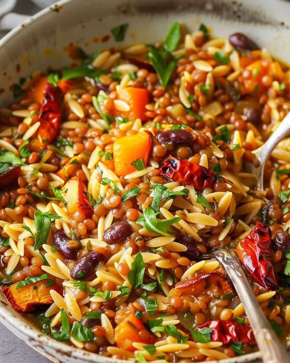 Mediterranean Lentil and Orzo (30-Minute One-Pot Dinner)