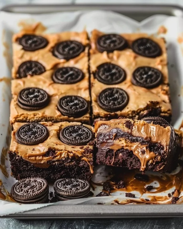 Oreo Brookies Bars featuring layers of brownie and Oreo cookie goodness