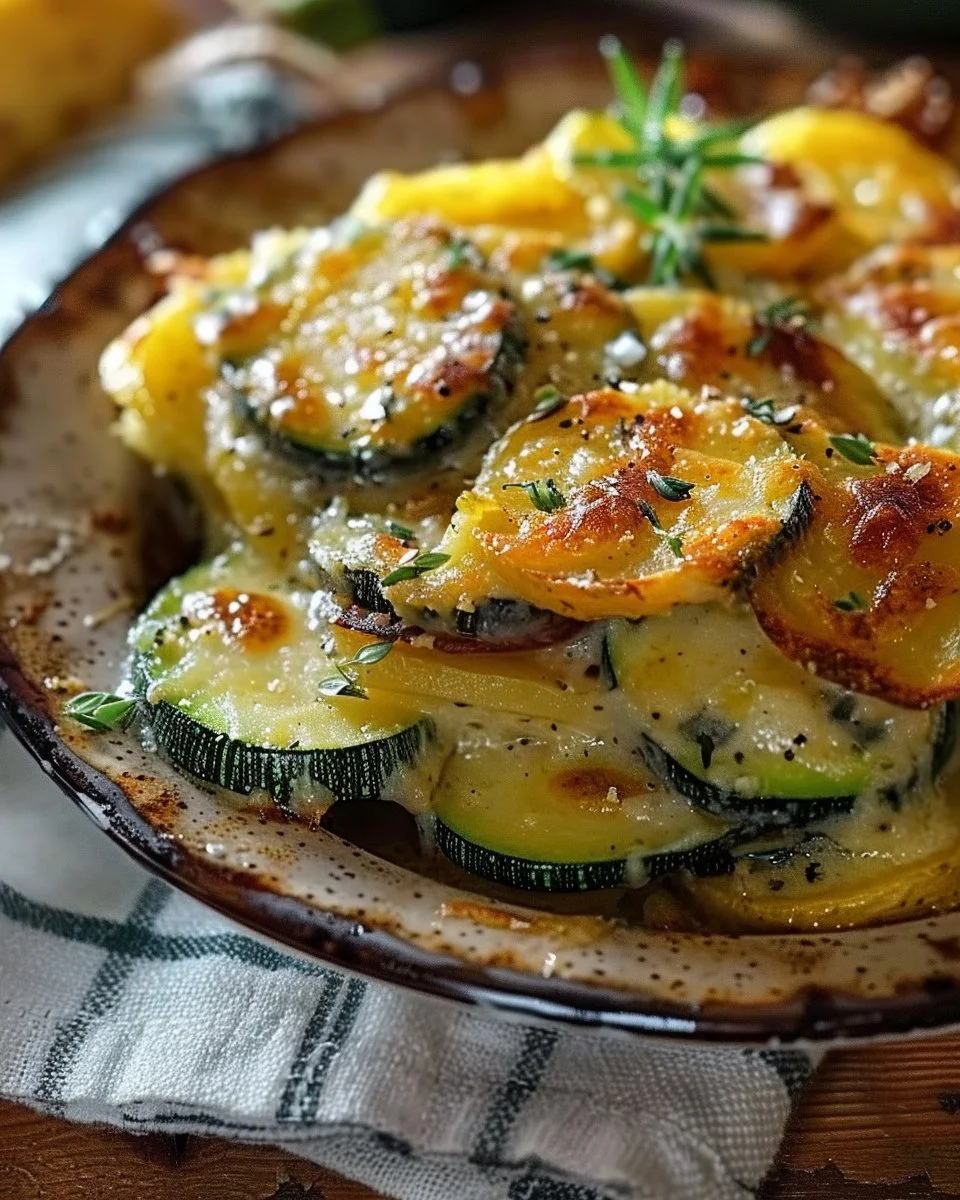 Potato And Zucchini Gratin