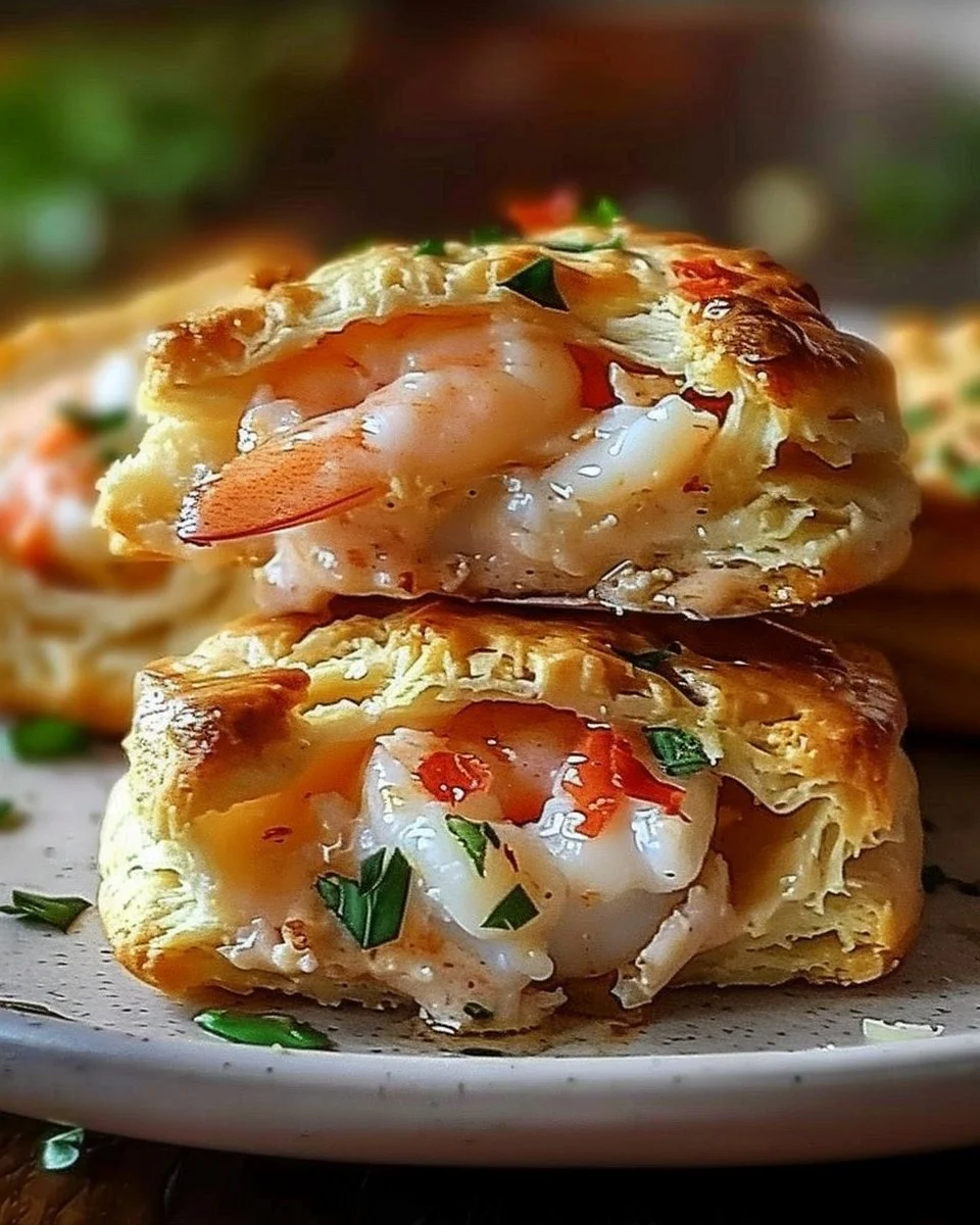 Savory Shrimp and Crab Biscuit Melts