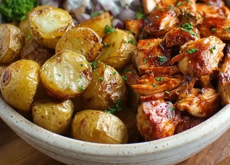 Skinny Chicken and Roasted Potato Bowl
