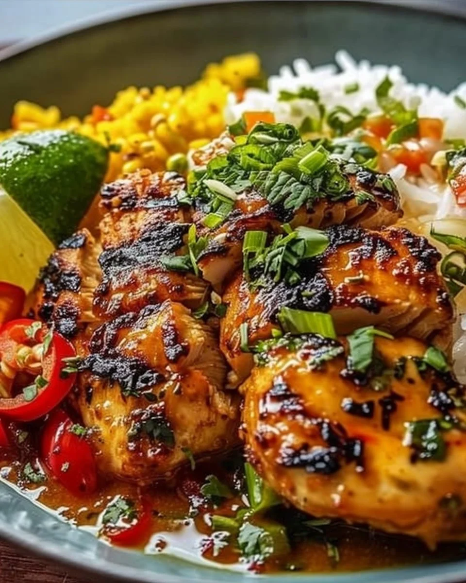 Spicy Maple Chicken And Coconut Rice