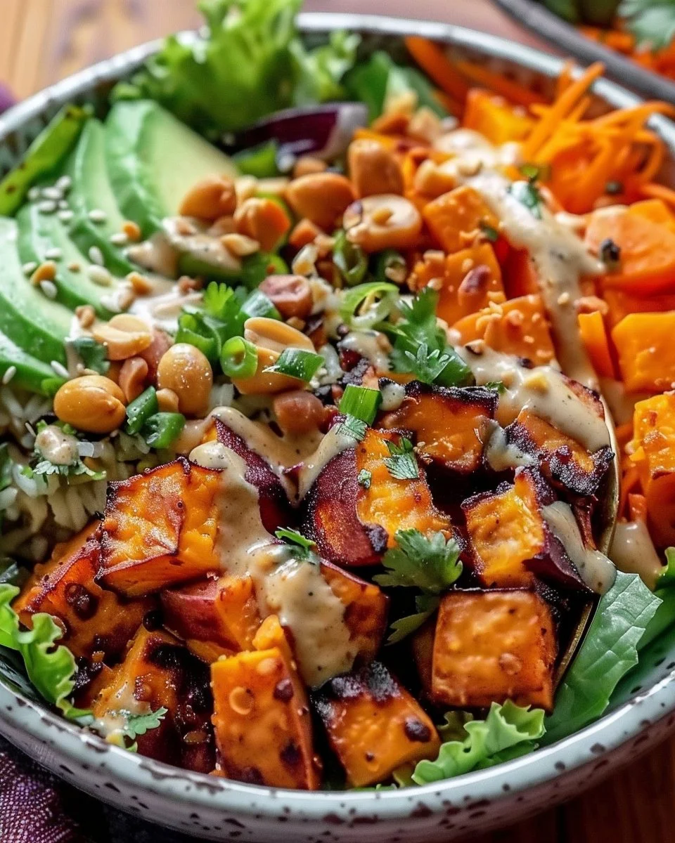 Thai Peanut Sweet Potato Buddha Bowl That Will Brighten Your Day
